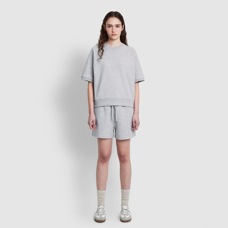 JAJU [JAJU] Women's Sweat Half Pants_Melange Grey
