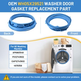 OEM WH05X29521 Gasket for GE Washing Machine, Washer Door Boot Gasket Seal Replacement, Compatible with GFW550SSN0WW, GFW650SSN0WW, GFW550SPN0DG, GFW550SPR4RS, GFW510SCN2WW Washer