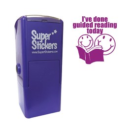 SuperStickers 'I've Done Guided Reading Today' Stamper for School in Purple.
