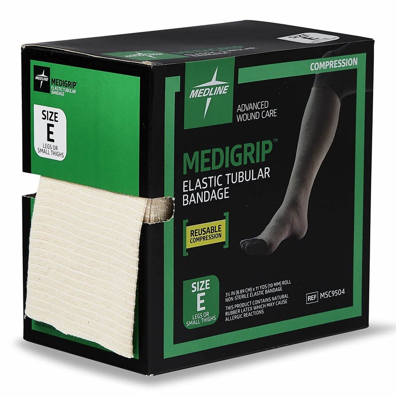 Medline Medigrip Elastic Tubular Bandages, Size E, For Legs or