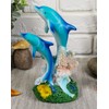 Ebros Sea World 2本のボトルノーズイルカ 水泳 コーラルリーフ 像 高さ5.5インチ 海洋 海洋