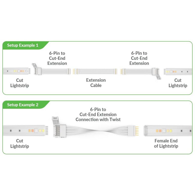 Litcessory 6-Pin to Cut-End Extension Connector Compatible with Nanoleaf Essentials