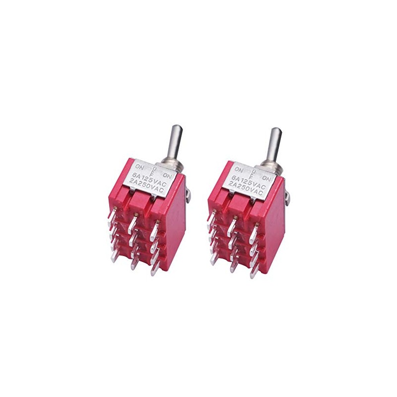 mxuteuk 2pcs MTS-403 12 Terminal 3 Position 4PDT Mini Miniature