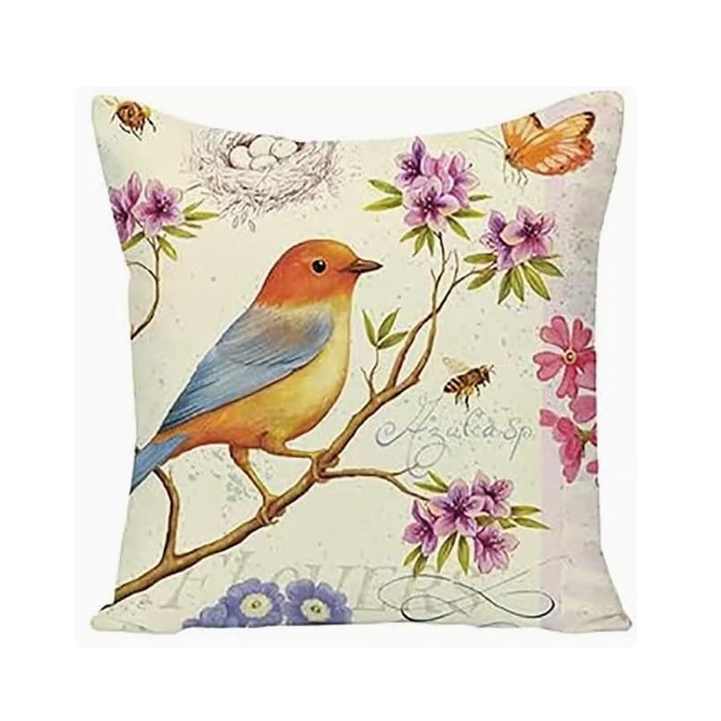 BAOKU Birds flowers Pattern Cushions Cover Cushions Pillow Covers Set