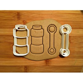Sweet Prints Inc Set of 2 Bubble Jar and Wand Cookie Cutter - Dishwasher Safe (6")