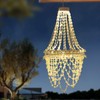 Solar Hanging Crystal Chandelier Outdoor Garden Decorative Lights Powerful Lithium