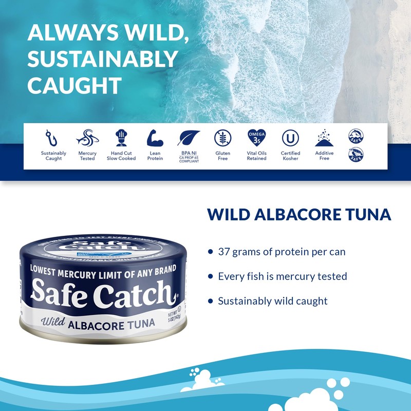 Safe Catch Wild Albacore Tuna Canned Low Mercury Can Tuna