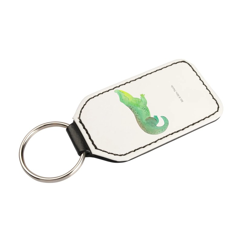 Mr. & Mrs. Panda Rectangular Keyring Crocodile, White