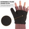 OMECHY Winter Wool Knitted Fingerless Gloves Thermal Insulation Warm Convertible