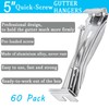 5inch Gutter Hangers (60Pcs) with Pre-Inserted Quick Screw Gutter Clips,