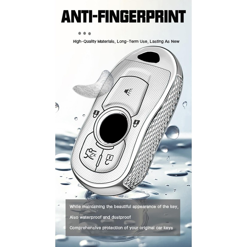 Ysbxitu 4 Button Smart Remote Key Fob Cover with Bling
