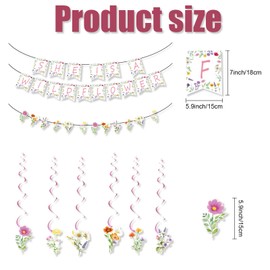SKTMH Wild Flower Birthday Decorations She Is A Wildflower Birthday Party Banner Garland Wild Flower Hanging Swirls Wildflower Decoration for Women Birthday Party Supplies