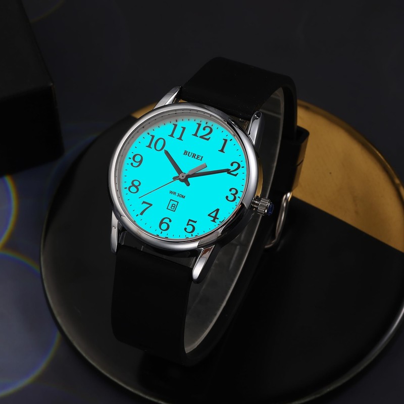 Womens Minimalist Watches Black Silicone Ultra Thin Analog Quartz Waterproof
