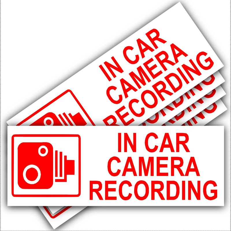 5 x Small In Car Camera Recording Stickers-See Colour Availability-Orange,Red