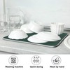 Qilmy Hunter Green Dish Drying Mats Tableware Absorption Water Mat