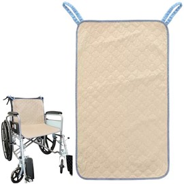 MatFirsmo Waterproof Chair Pads for Incontinence, Reusable Washable Wheelchair Pads for Seat with Handles, Highly Absorbent Wheelchair Cover for Adults and Elderly Khaki 35.4" x 19.68"
