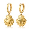 SANNYRA Shell Earrings for Women - 14K Gold Plated Earrings