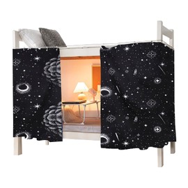 OhMill Students Dormitory Bunk Bed Curtain Drapery Lightproof Dustproof Canopy Spread Blackout Moveable Curtains for Dorm Room, 1.5x2m, Universe