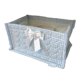 Snblzhef Fabric Quilted Storage Basket Cute Fabric Storage BOX Fabric Home Decoration Blue Frame