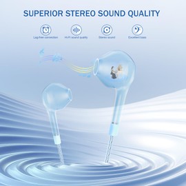 Jogteg Earbuds Headphones with Microphone Pack of 5, Noise Isolating Wired Earbuds, Earphones with Powerful Heavy Bass Stereo, Compatible with Android, Phone, Laptops, MP3 and Other Interfaces (3.5mm)