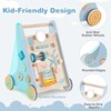 HONEY JOY Baby Push Walker, Wooden Infant Walker Activity Center