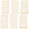 6 Sheets 3D Puffy Gold Letter Stickers, 316 Pcs Alphabet