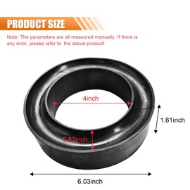 Car Heavy-Duty Round Rubber Coil Spring Spacers, Universal Coil Spring Booster for Enhancing Spring Rate, Fits 5"&5.5" O.D. (1PCS)