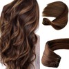 Highlighted Bundles Human Hair Extensions Weft 16” Ombre Balayage Dark