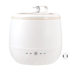 Mini Cooker Electric Pot with Lid Anti Stick Multifunctional Smart Control Small Hot Pot for Rice Porridge Home Kitchen Khaki US Plug 110V