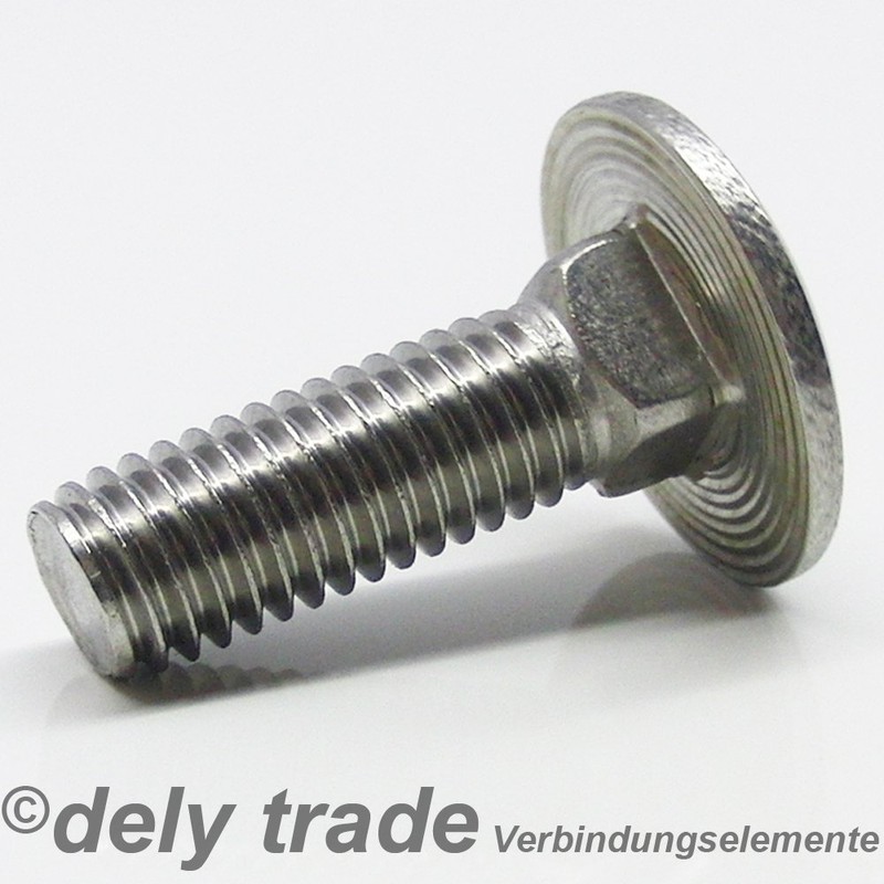 Carriage Bolts M12 x 80/80 DIN 603 Stainless Steel A2
