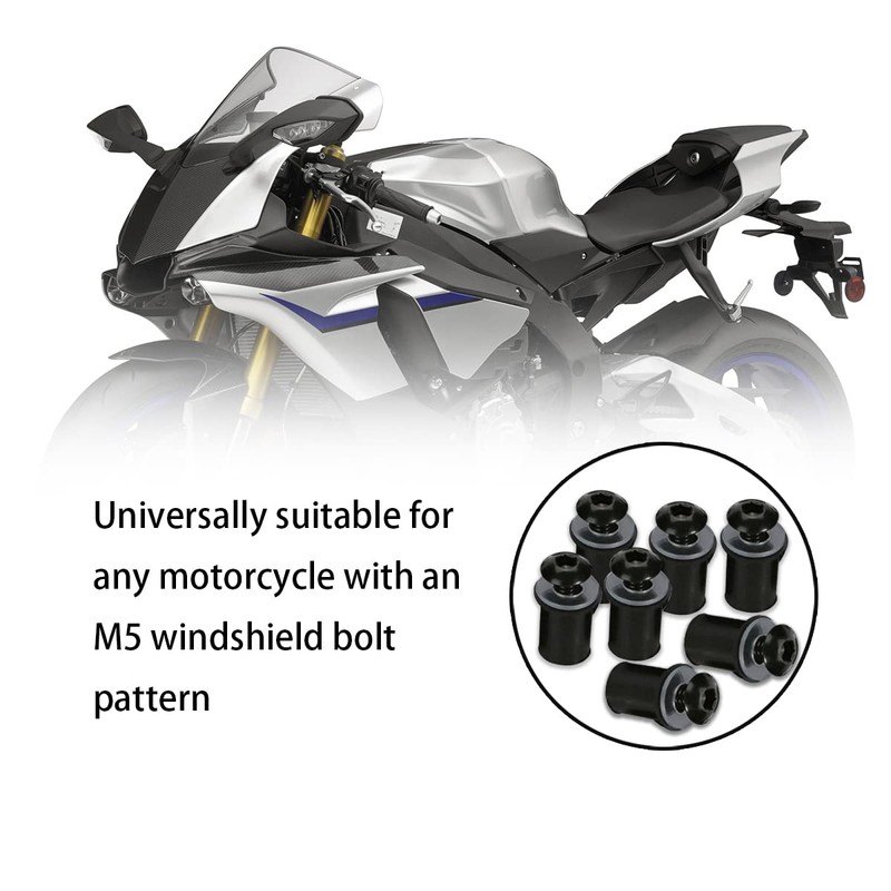 10PCS Motorcycle Windshield Bolts Screws Kit, Aluminum Alloy Motorbike Windscreen