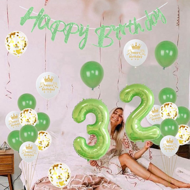 Ohaoduo Balloons 54th birthday man woman decoration green set, balloons