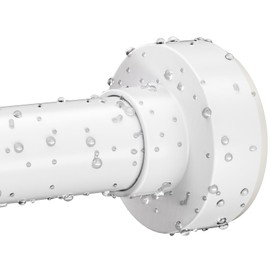 Emlaoe White Shower Curtain Rod 34-96 Inches(2.8-8ft) Adjustable Shower Rod No Drilling Non-slip Never Rust Shower Tension Rod for Bathroom Bedroom Windows Outdoor Garden