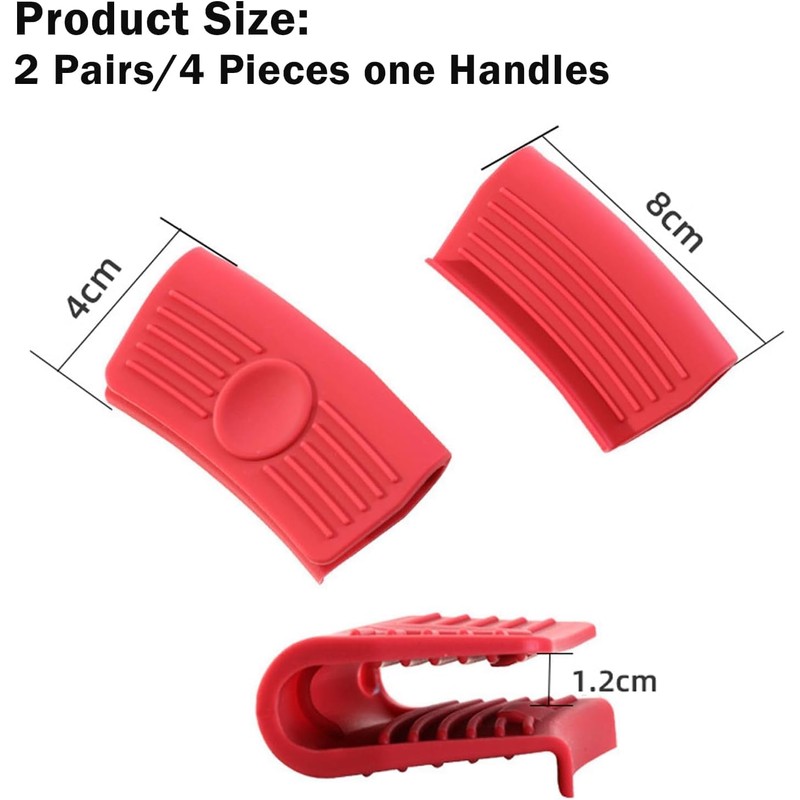 2 Pairs Silicone Assist Hot Handle Holder, Heat Resistant Potholder