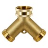 Triumpeek Brass Garden Hose Splitter, 3/4 Inch 2-Way Y Brass