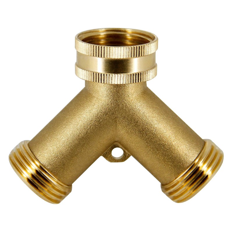 Triumpeek Brass Garden Hose Splitter, 3/4 Inch 2-Way Y Brass
