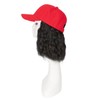 TESS Red Baseball Cap with 8'' Short Wavy Synthetic Hair
