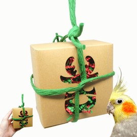 Bonka Bird Toys 2985 Natural Christmas Box Medium Parrot Cage Toy, Cockatiel, Conure, Ringneck, and Similar Breeds