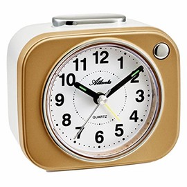 Atlanta 2117/9 Loud Bell Alarm Clock Top Light Luminous Hands Gold