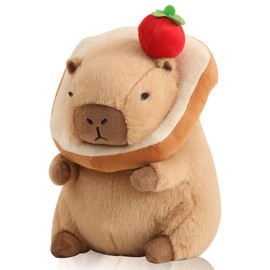 Bestsea Kawaii Cute Capybara Plush with Bread Soft Apple Capybara Stuffed Animals Capybara Plush Toys Hugging Gifts for Kids Girls Boys 12 inch