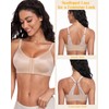 HACI Women's Front Closure Bra Seamless Full Coverage Everyday Wirefree