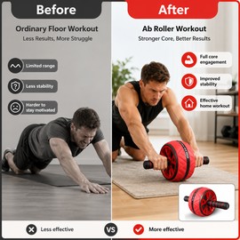 Ab Roller Wheel for Core Workouts – Non-Slip Home Gym Trainer with Ergonomic Handles for Men and Women