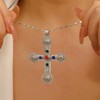 KONPJE 4Pcs Chunky Cross Necklaces for Women Gold/Silver Large Long
