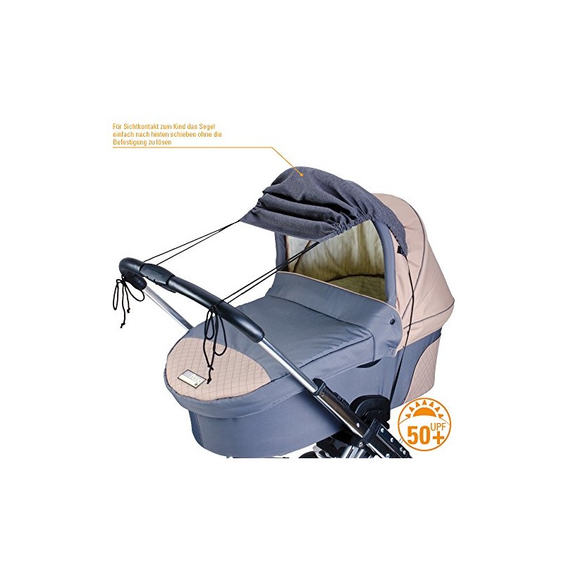 Diago Deluxe Awning for Prams, Grey
