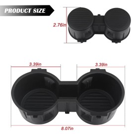 TQPONLY Front Seat Dual Cup Holder Rubber Insert Fitment 2016-2022 Ford F150 F250 F350 F450 F550 Super Duty Truck Accessories