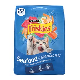 Purina Friskies Dry Cat Food Seafood Sensations With Salmon, Tuna, and Shrimp Flavors - 22 lb. Bag