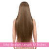 Style Icon 32-Inch Long Straight Wig Mid-Part Lace Front Silky