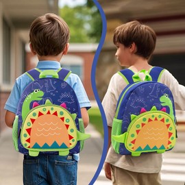 LJCZKA Dinosaur Toddler Backpack for Boys Girls, Small Cute Cartoon School Bag for Kids, Baby Rucksack for Nursery for Age 2-7