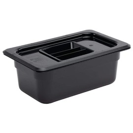 Vogue U467 Polycarbonate 1/4 Gastronorm Container, 2.4 L Capacity, 100 mm H x 162 mm W x 265 mm L, Black