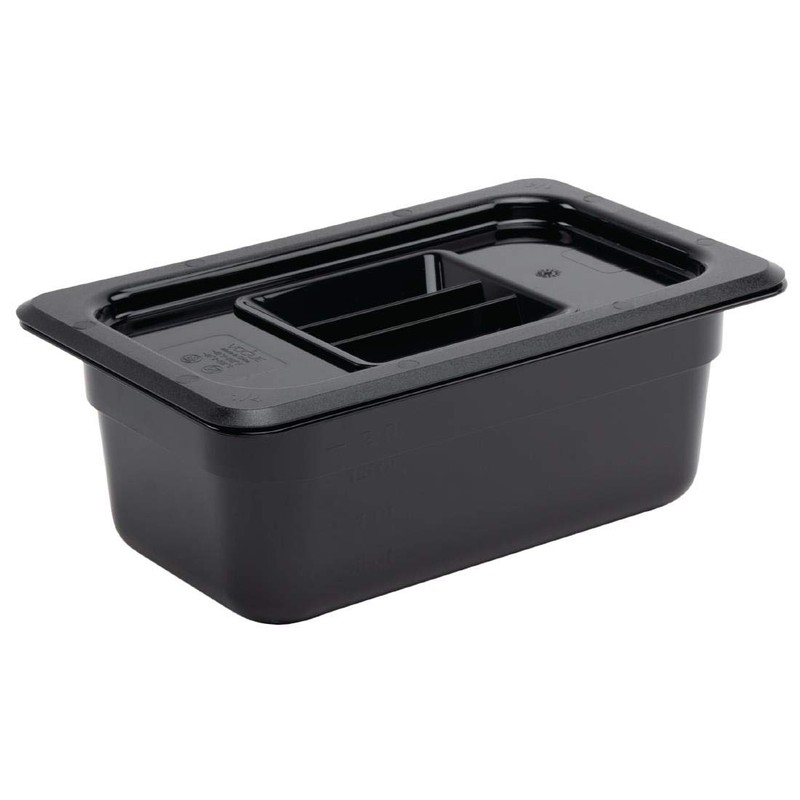 Vogue U467 Polycarbonate 1/4 Gastronorm Container, 2.4 L Capacity, 100